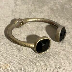 Vintage SilverTone Faux Gemstone Cuff Bracelet